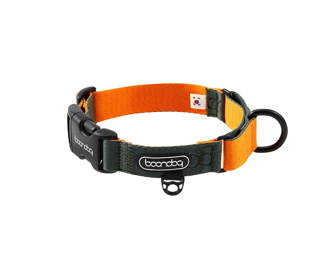 [신상품]분독 오리지널 마틴게일 목줄 카키오렌지