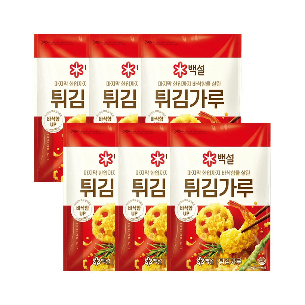 CJ제일제당 백설 튀김가루 1kg x6개