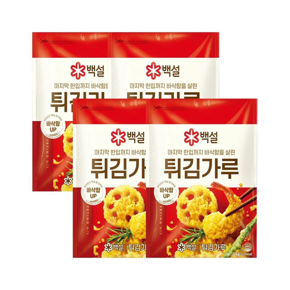 CJ제일제당 백설 튀김가루 1kg x4개