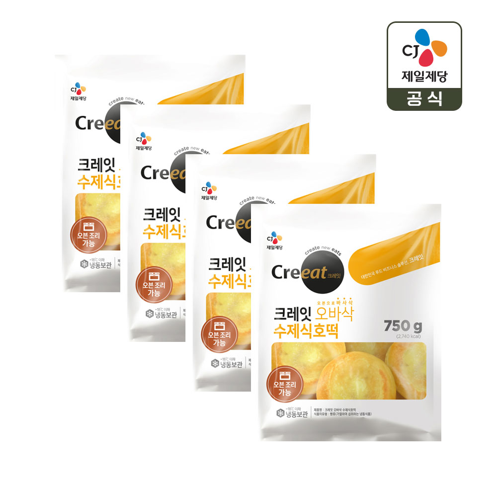 CJ제일제당 크레잇 오바삭 수제식 호떡 750g x4개
