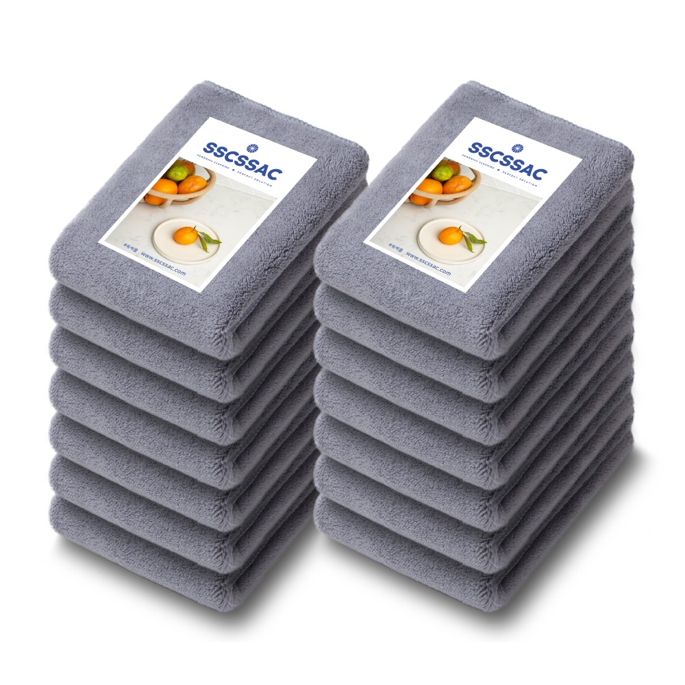 쓱싹라이프 쓱싹 보들보들 극세사 양면 주방행주 30x30 그레이 7P 2세트