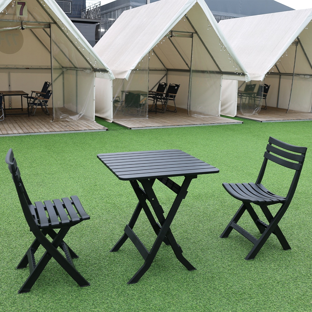 [오늘출발][신상품]21세기트랜드 노틸 야외 캠핑 정원 테라스 베란다 접이식 플라스틱 테이블 의자 세트