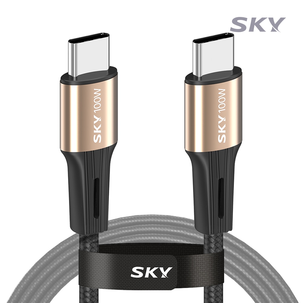 스카이 비트 100W PD C to C타입 고강도 패브릭 초고속 충전 케이블(1개입)