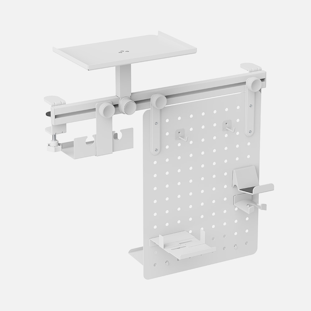 덱스탑 덱스탑 올인원 오거나이저 타공판 데스크테리어 패그보드 클램프타입