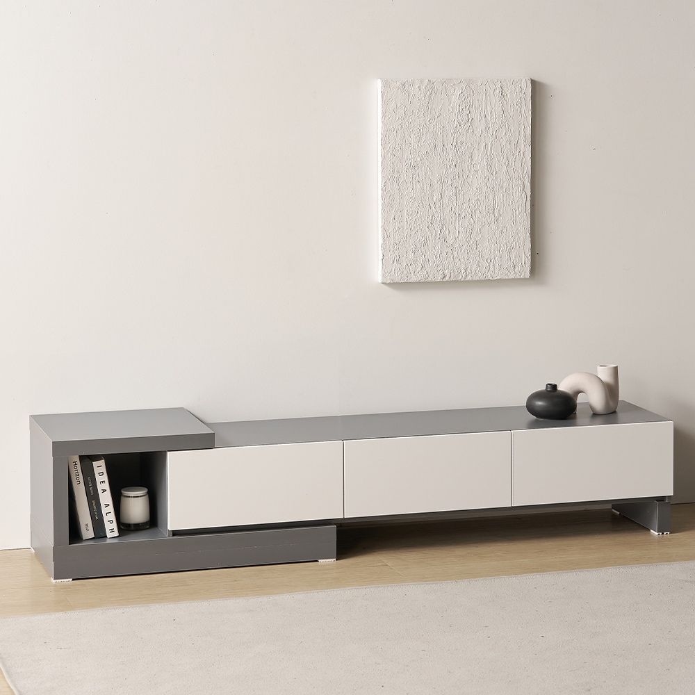 케어퍼니처 필립 확장형 낮은 거실장 tv다이 거실티비장 TV서랍장 4colors 