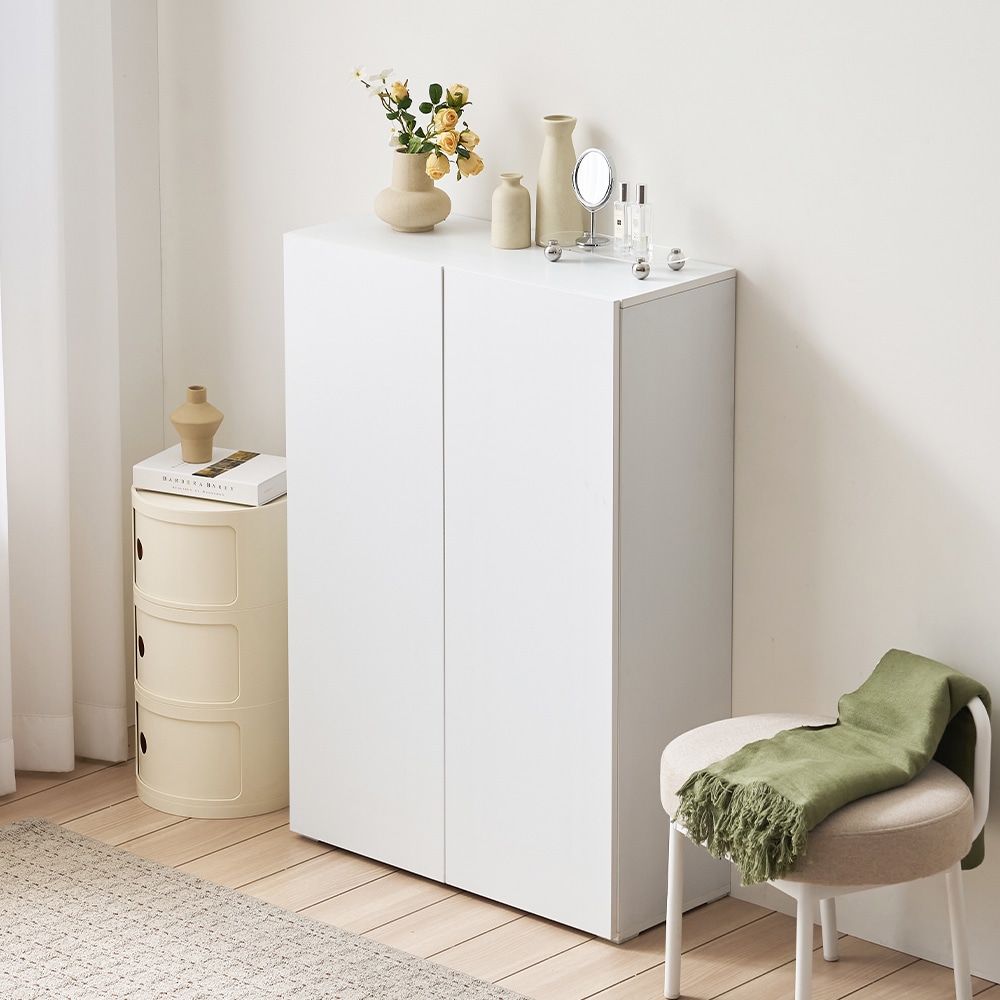 케어퍼니처 토니 800 슬림 키높은 수납장 거실 다용도 침대옆 수납장 