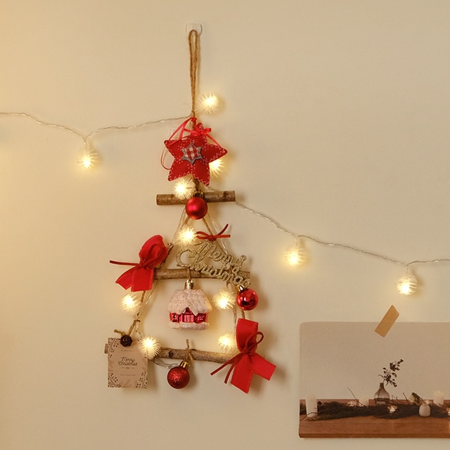 더플라워마켓 레드별 미니 벽트리전구set