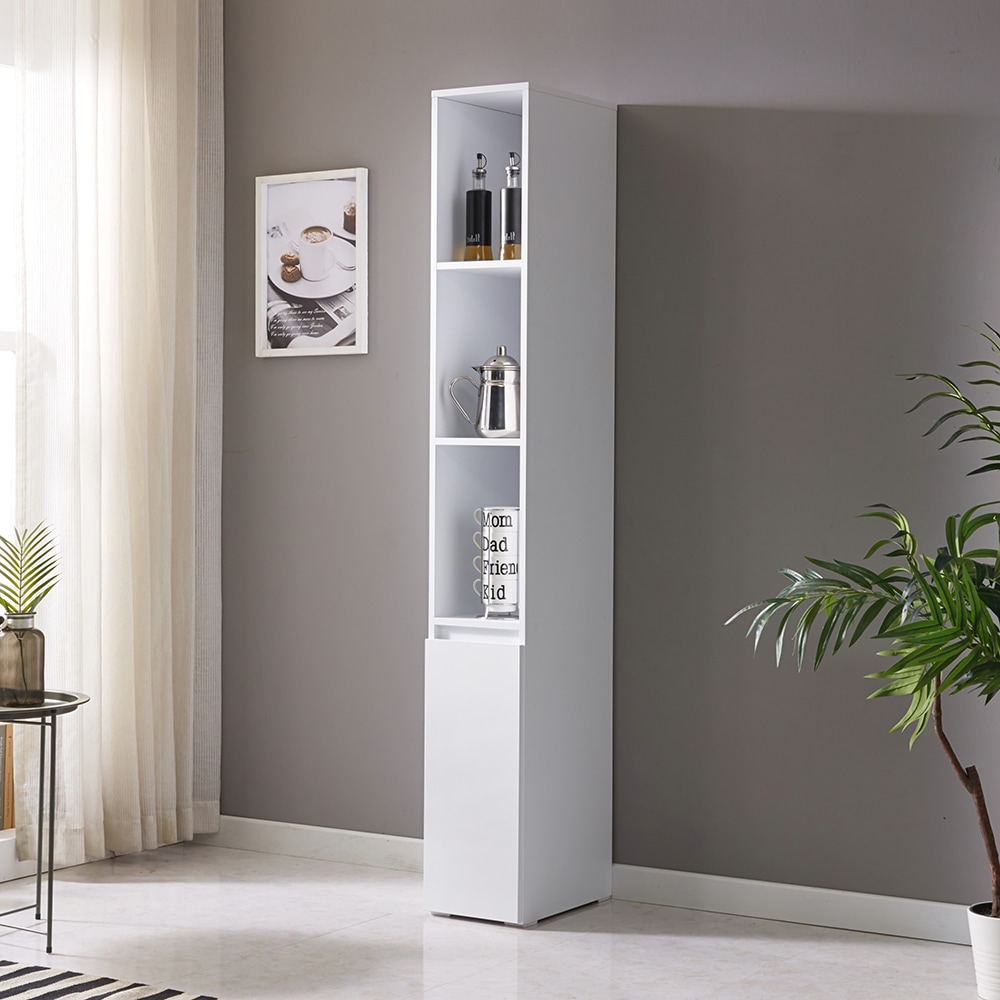 [신상품] 가구리빙 하이홈 250 키큰 오픈형 틈새 주방 수납장 white