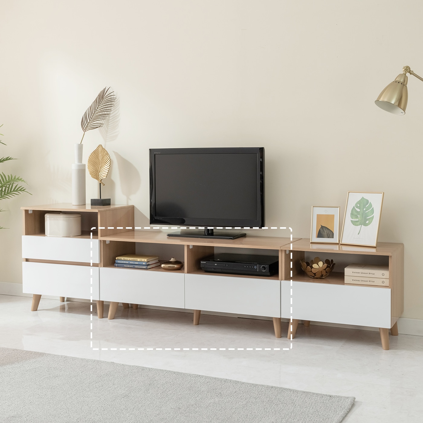 모로가구 나르 1180 오픈 2단 거실장 TV거실장 티비다이 티비장