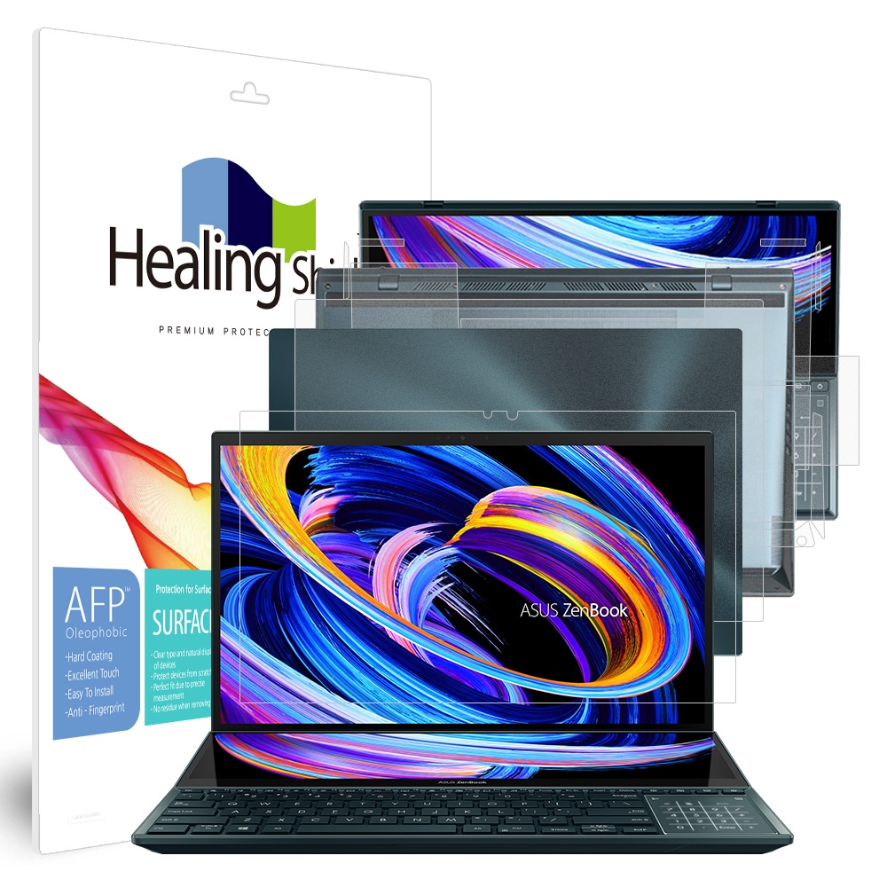 힐링쉴드 젠북 프로 듀오 15 OLED UX582 올레포빅1매 외부3종