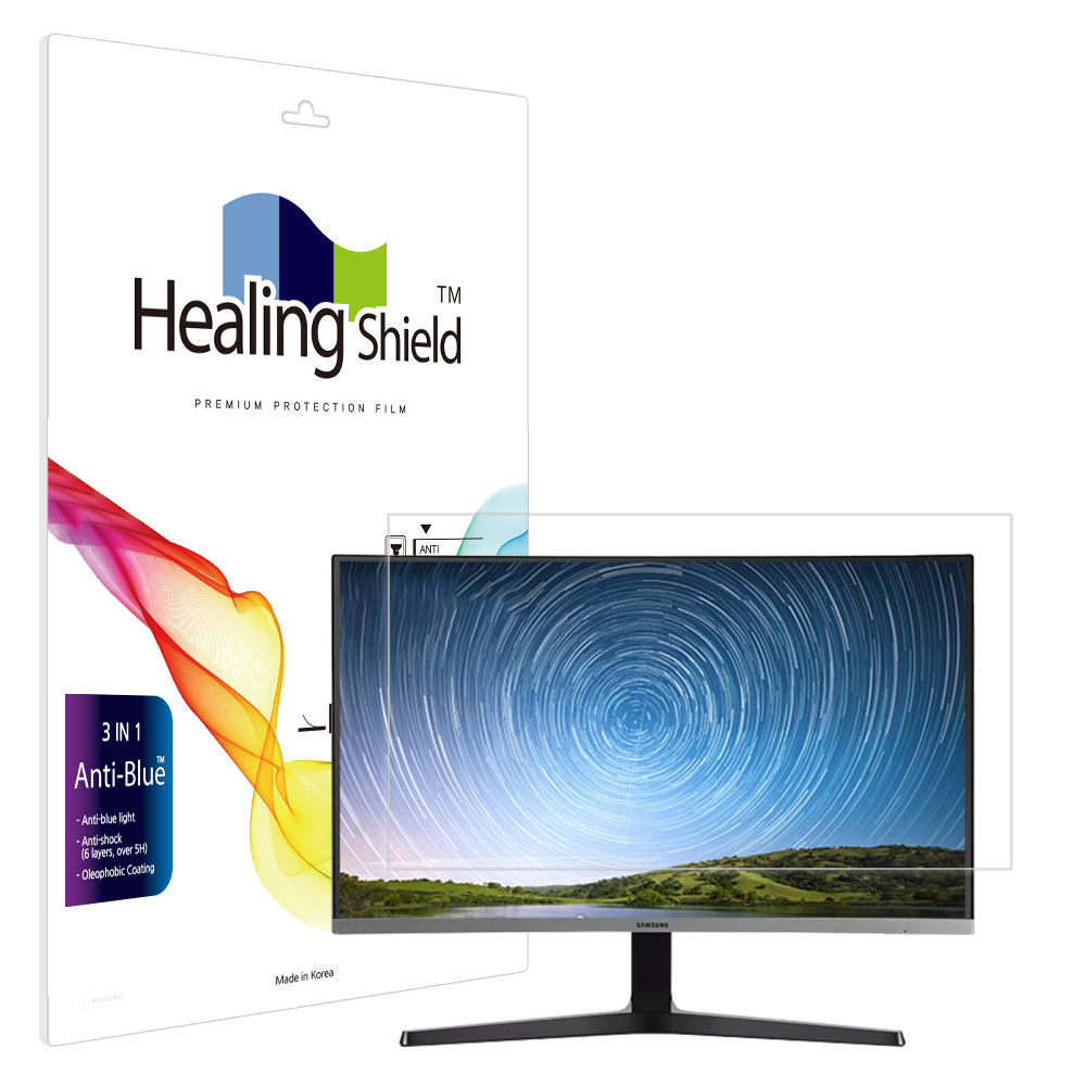 힐링쉴드 커브드C27R502 베젤리스 프리싱크 블루라이트차단필름