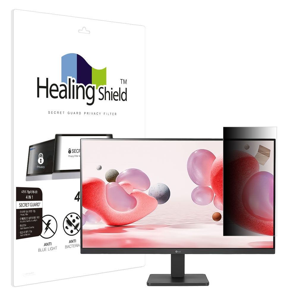 힐링쉴드 LG 27MR400 SNS 메신저 사이드 프라이버시 보안필름