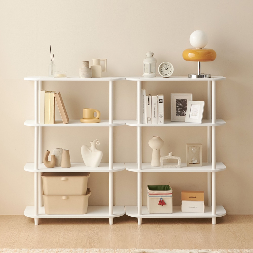 [오늘출발] [신상품] 아씨방가구 라움 1600 4단 라운드 선반 진열장