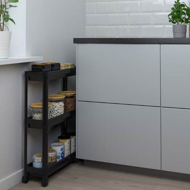 마전동상회 이케아 베스켄 틈새수납장 인테리어 서랍장 주방 이동식카트 진열대