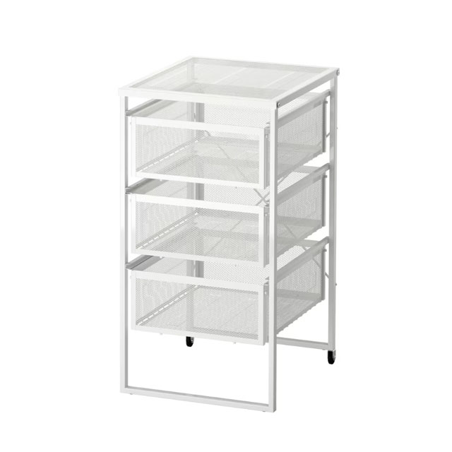 마전동상회 이케아 렌나르트 이동식 철제서랍장 메쉬 수납선반 책상서랍장 4단 