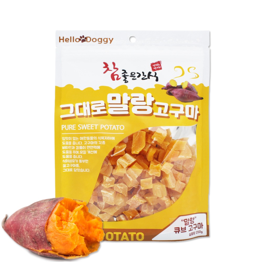 참좋은간식 참좋은간식 그대로 말랑고구마 큐브 250g 강아지간식