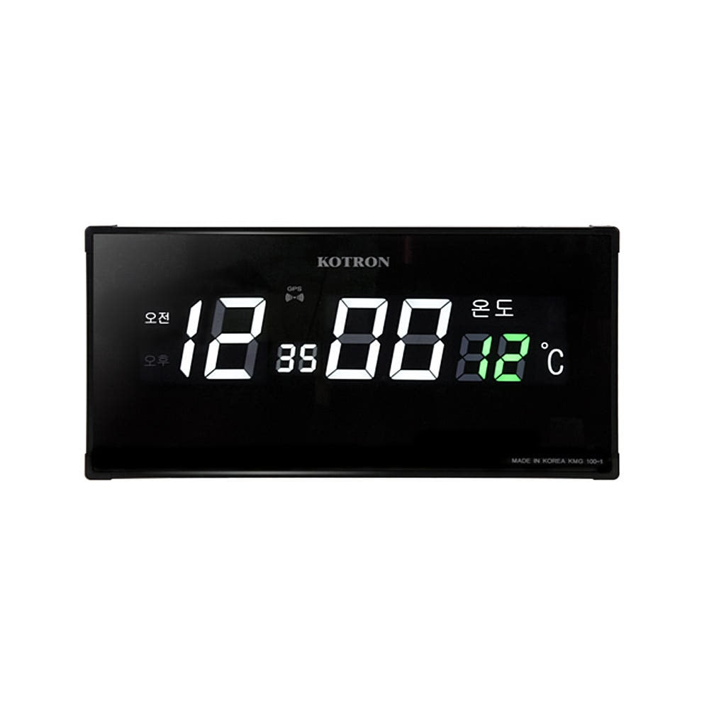 코트론 온도 표시 가정용 GPS LED 벽시계 KMG-1001