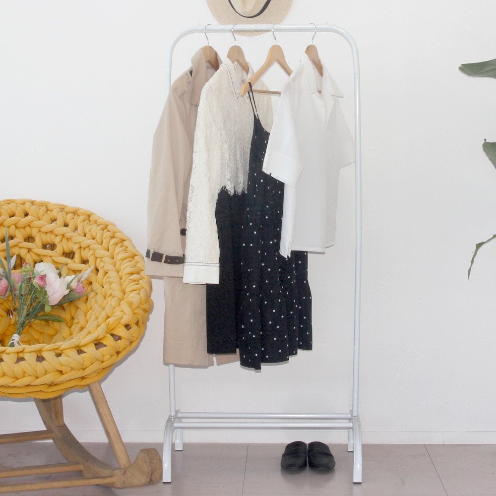 [신상품] 퀸마루 스탠드 미니 옷걸이 무광 행거 1단 600 스텐 그란데 행거 2color