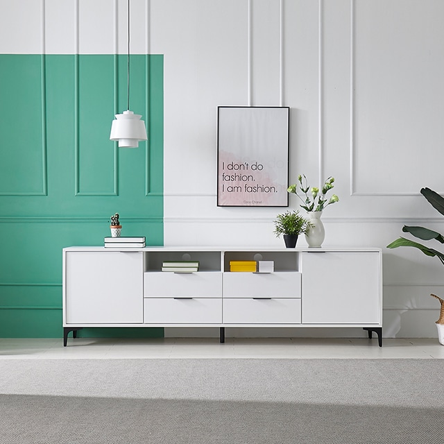 [신상품] 에브리가구 다브렌 2100 3단 오픈서랍형 거실 수납장