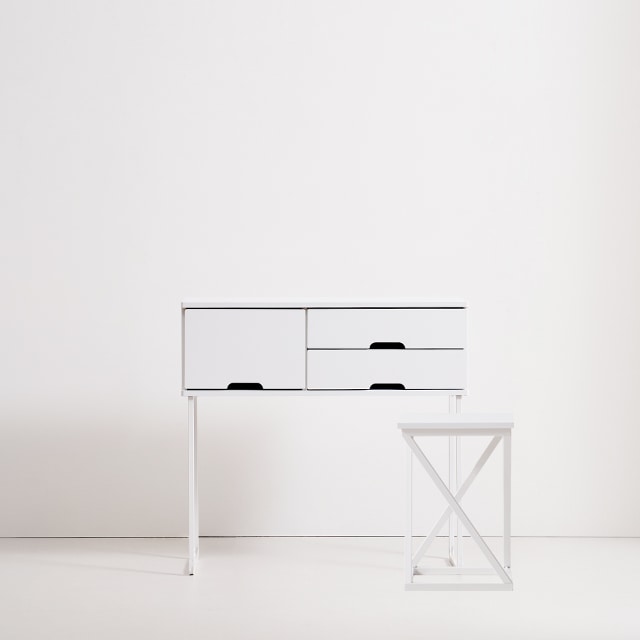 [신상품] 에브리가구 에르렌 850 입식 콘솔 화장대 의자 세트