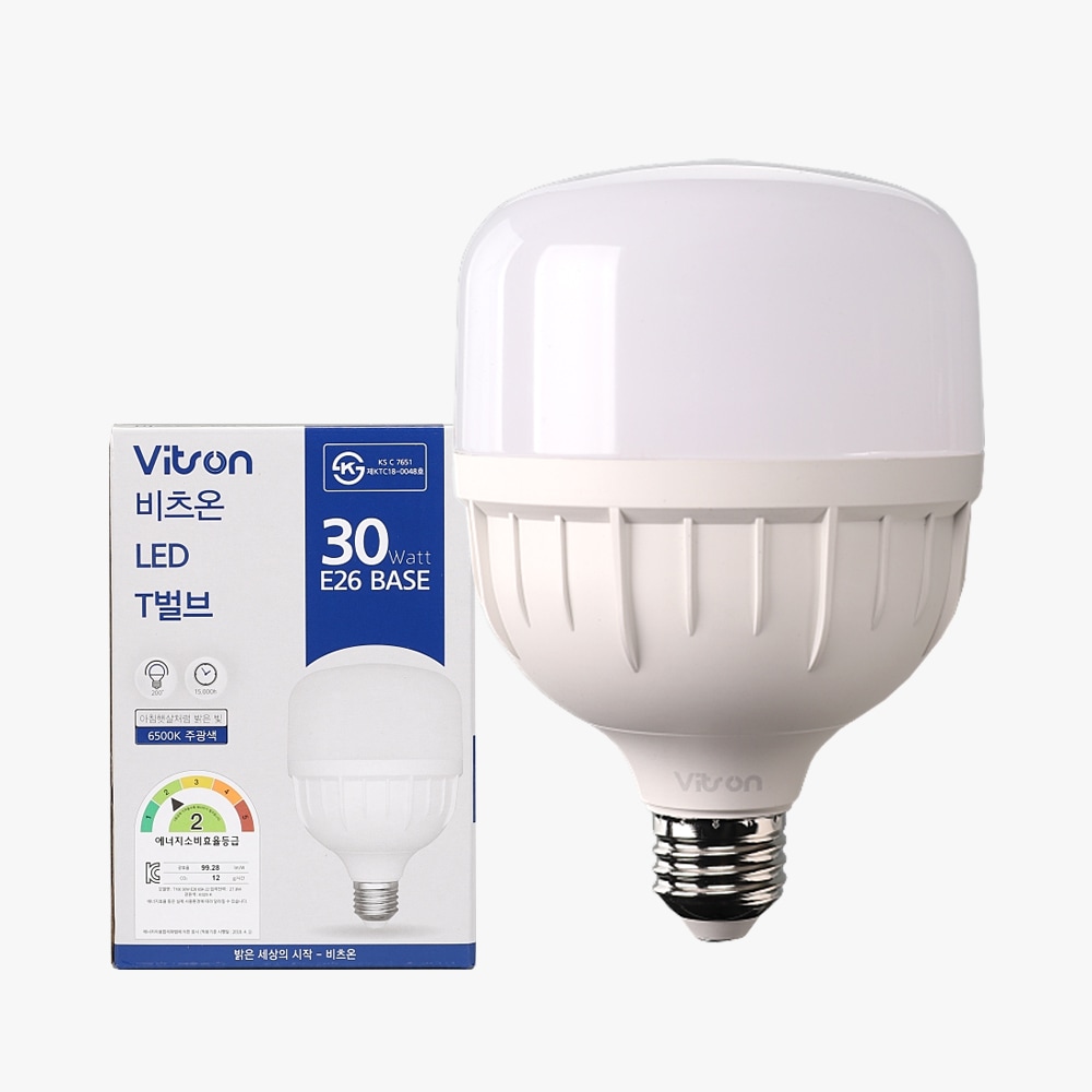 [오늘출발] [신상품] 비츠온 T-BULB E26 티벌브 램프 전구 LED 고와트 전구다마 램프 30W, 50W 주광색