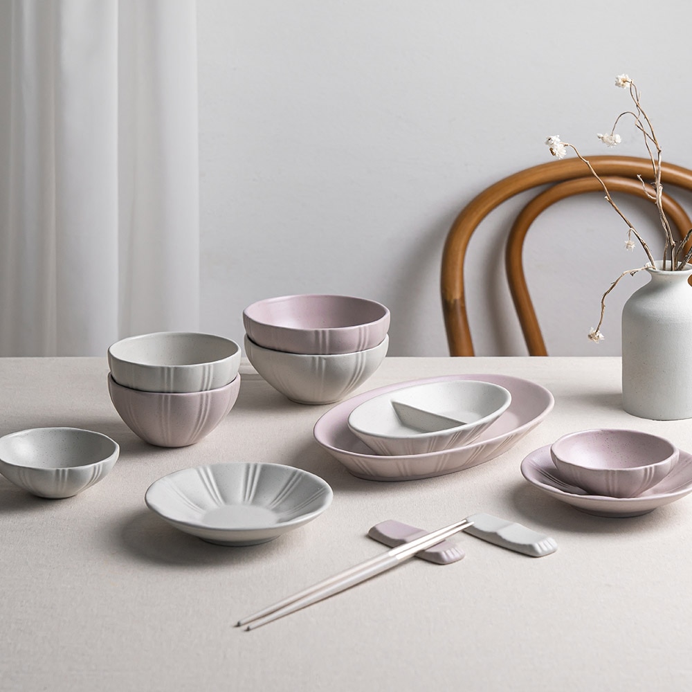 에시카창고 식세기가능 모던 신혼부부 접식 식기 집들이 파스텔 2인 식기홈세트 12p