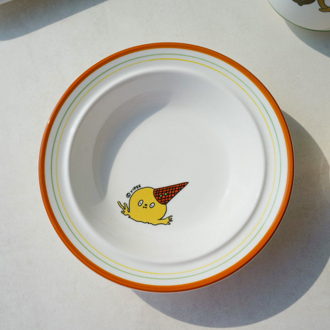 에시카창고 이피 메이플 찬기 앞접시 16cm 보울 귀여운 아이스크림 카페 디저트 케이크 쿠프 접시