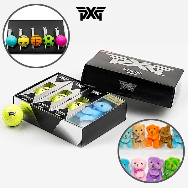 PXG 익스트림 투어 골프공 옐로우 3피스 9구 + 티 세트