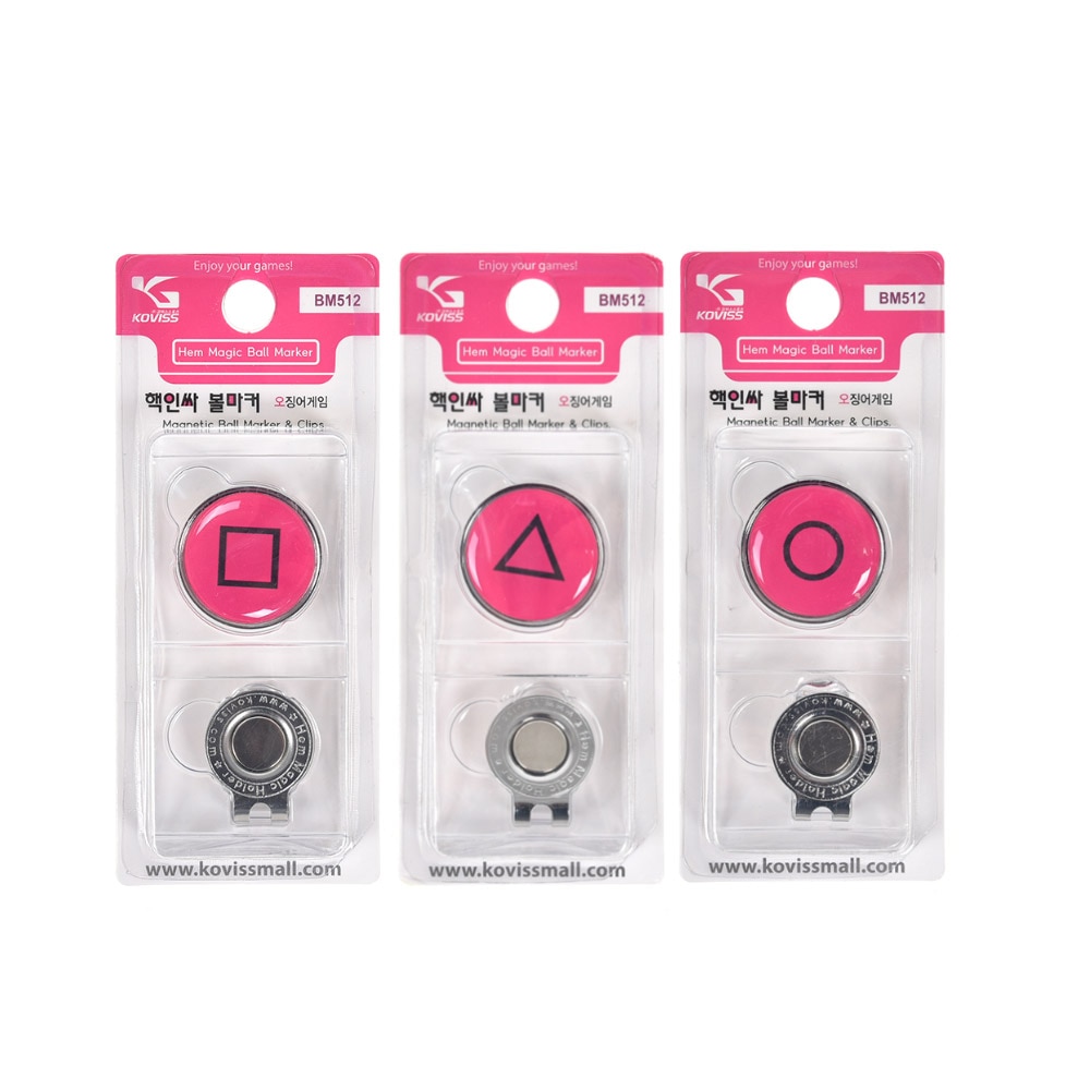 코비스 골피아 패러디 핵인싸 홀더형 자석 볼마커 오징어게임 3종세트 BM512-1