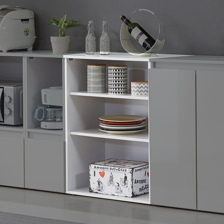 데코레시피 아일랜드수납장 전기밥솥선반 오픈 수납장 2colors