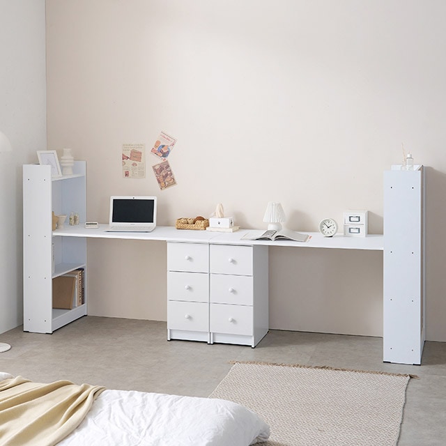 데코레시피 C31044 2인용 책장 책상세트 3000 2colors