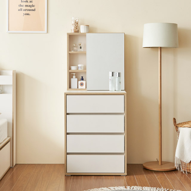 [신상품] 데코레시피 C3694 4단 수납 화장대 세트 600 1color