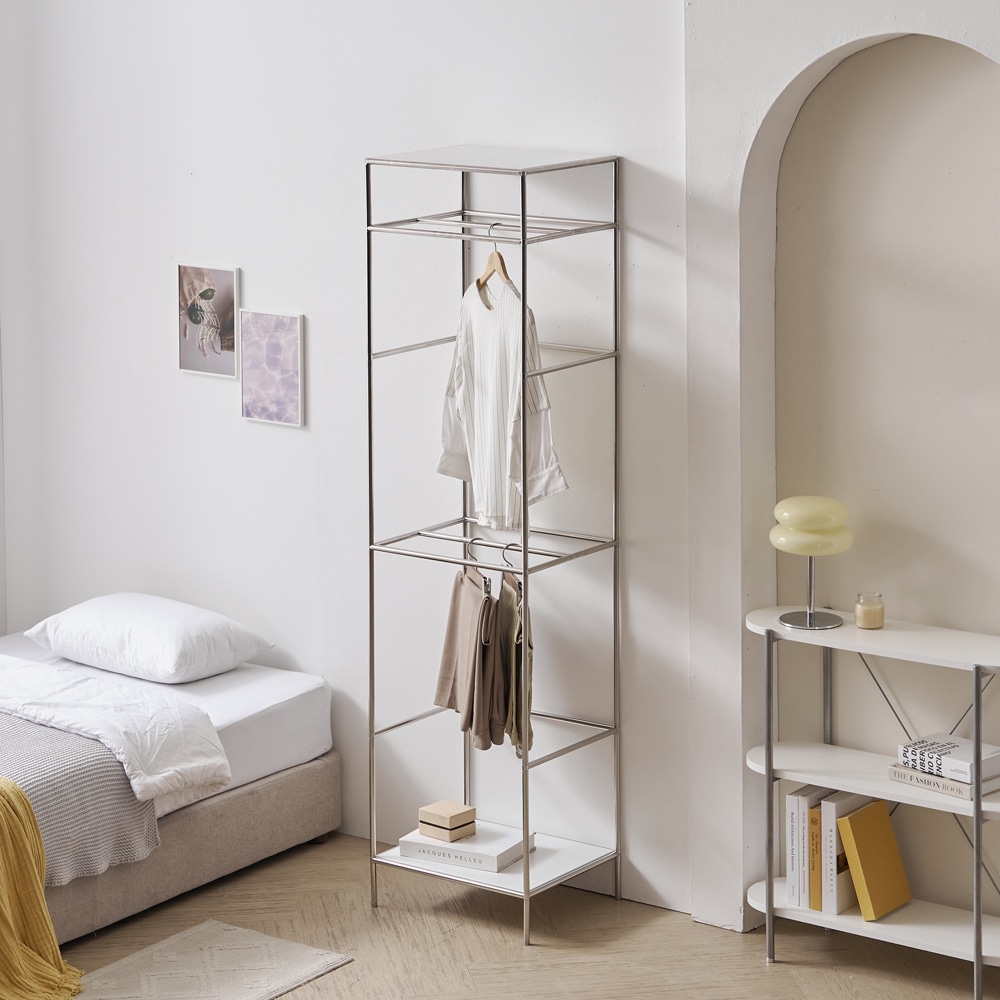 데코레시피  N1661 모듈 2단 옷걸이 오픈행거 옷장 490