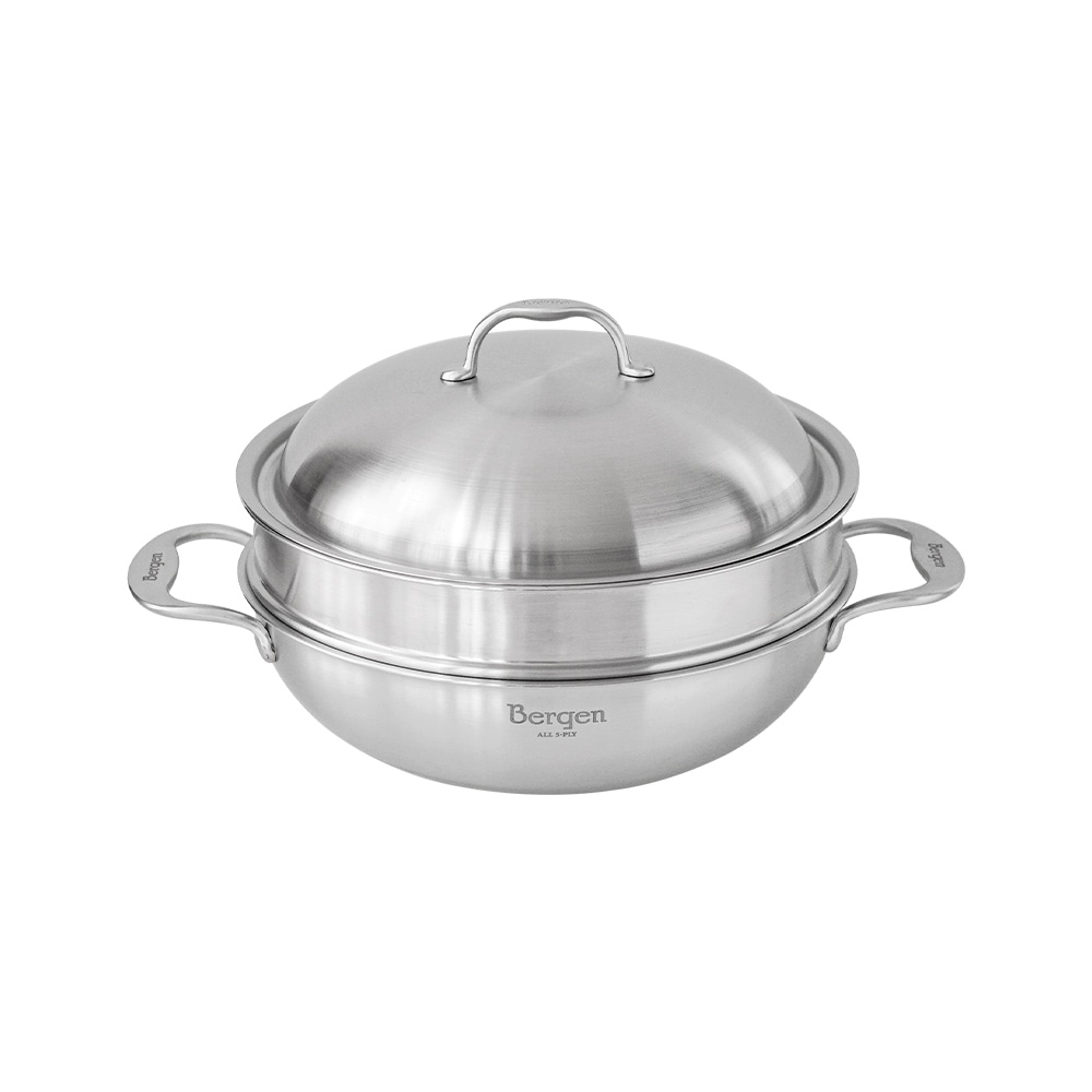 한일스텐레스 베르겐 통5중스텐 궁중 양수웍 찜기 냄비세트 28cm