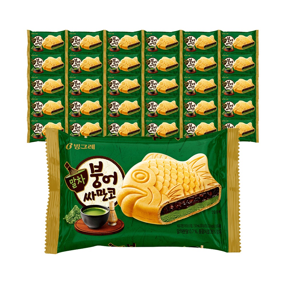 빙그레 말차 붕어싸만코 아이스크림 30개