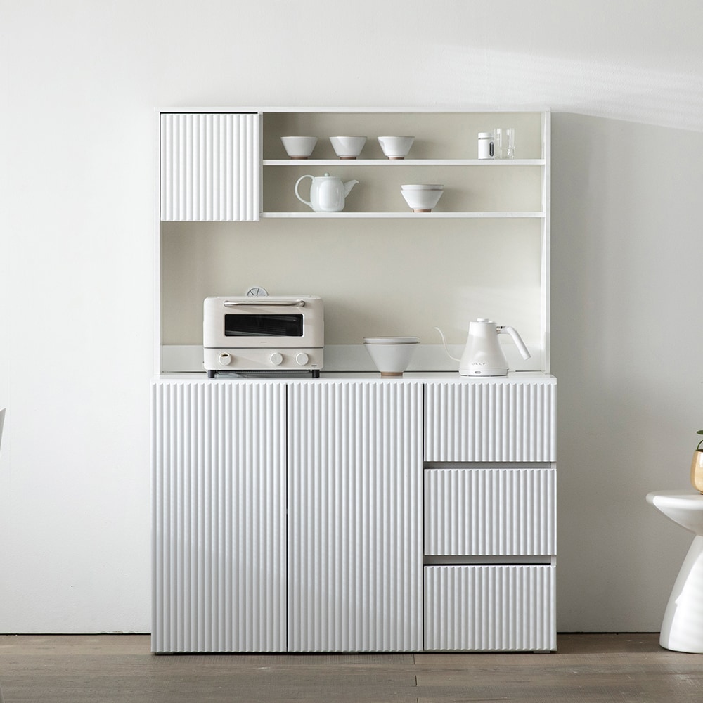 프롬홈 블룸 템바보드 1200 3단서랍 주방수납장 상부장세트 2colors 