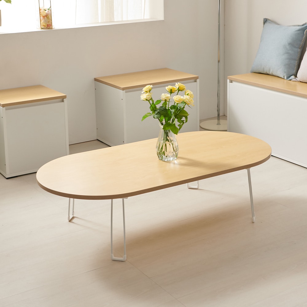 [신상품] 우아미가구 라블리 다용도 접이식 라운드 테이블 1200