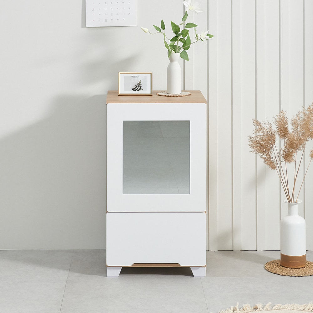 우아미가구 엘킨 거울 수납 서랍장 450