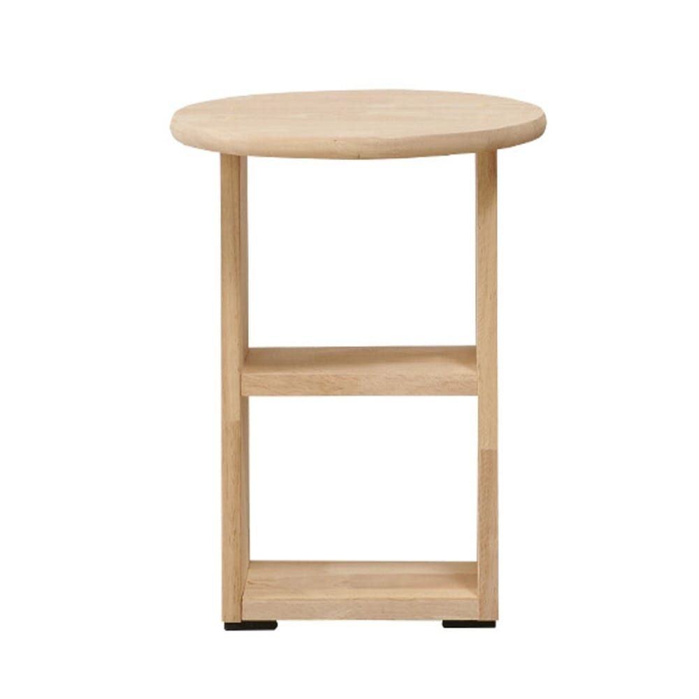 [신상품] 빅호스 원형테이블 원목 2단 수납형 낮은 사이드탁자 350