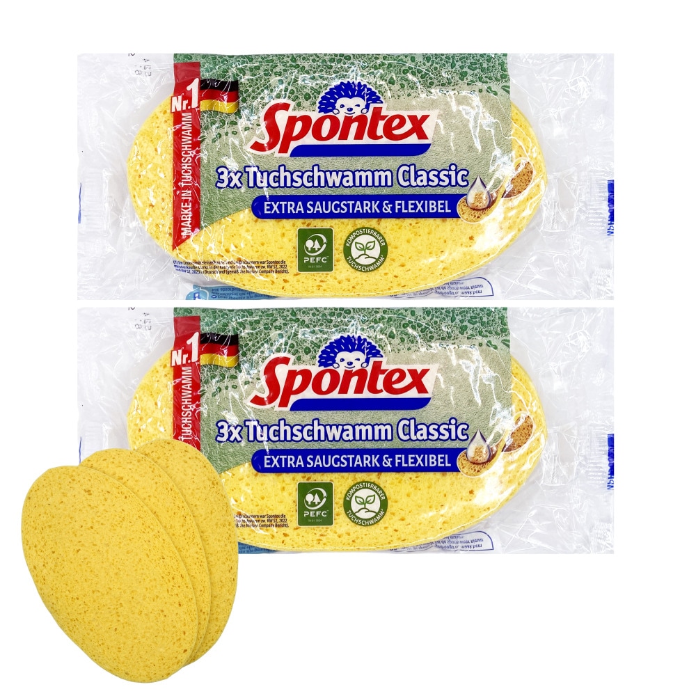 스폰텍스 프랑스 셀룰로오스 수세미 스펀지 클래식 3개입 2팩