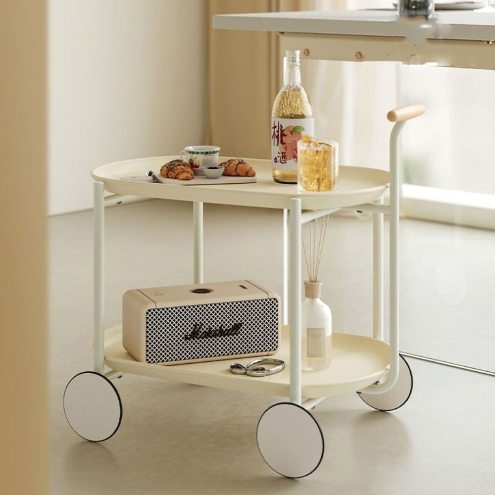 [신상품] 뉴뱅 [해외]이동식 사이드테이블 거실테이블 티테이블 협탁 트롤리 너도밤나무 원목손잡이