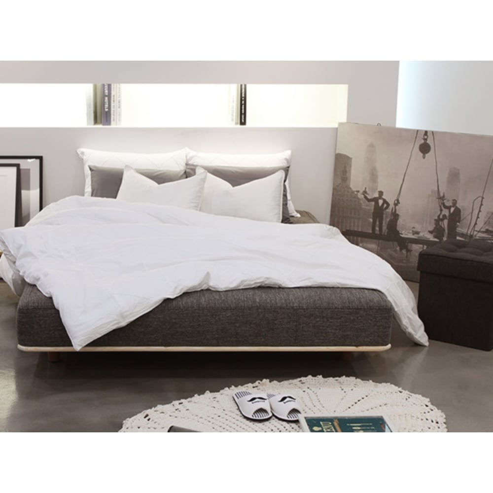 [신상품] 자르파라가구 고급 패브릭원단 하드 매트리스 일체형 퀸 침대(Q) 쇼파 헤드없는 소파 심플한