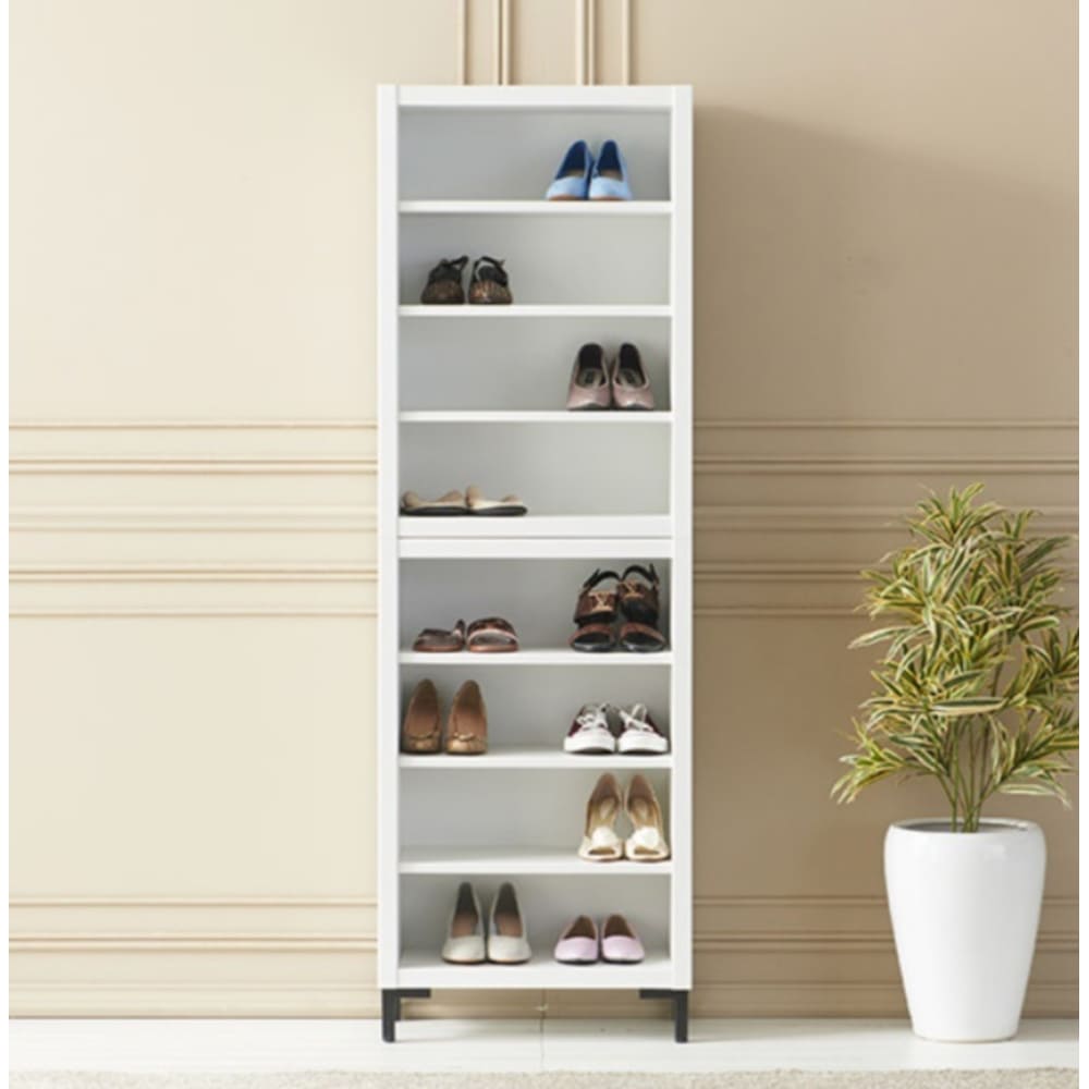 자르파라가구 좁은공간 옷방 슬림 8단 신발장 세트 57cm (2색) 나무 사무실 수납장 개인 거실