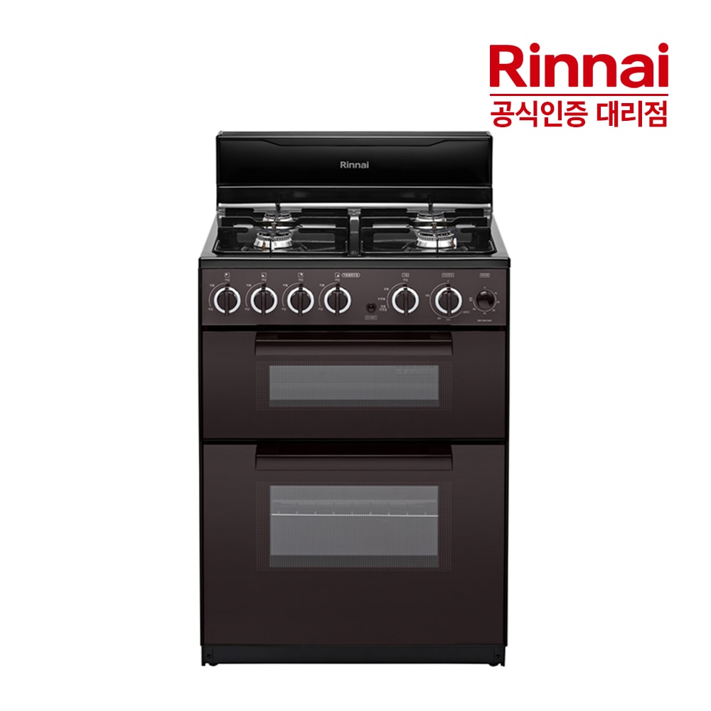 린나이 4구 가스 오븐레인지 RSF-BM73BR 다크브라운 참숯코팅 무수그릴
