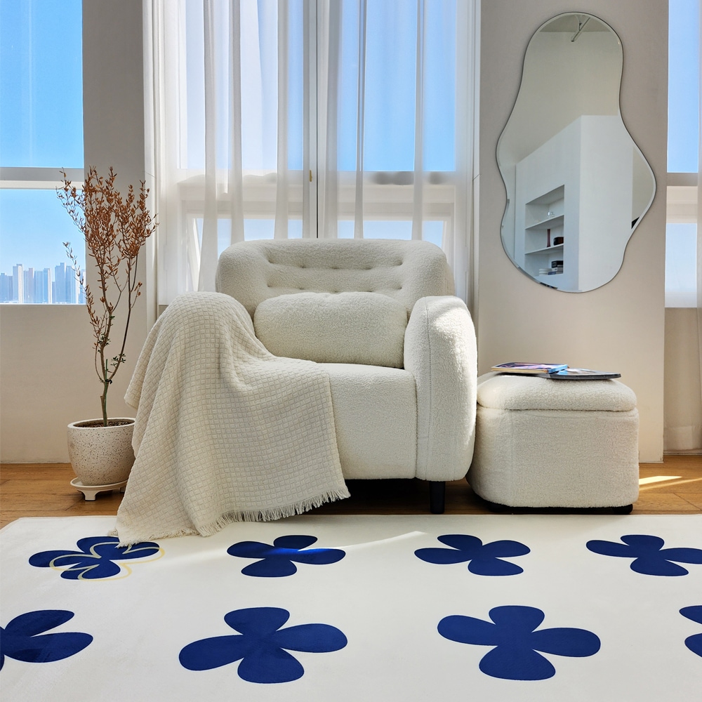 [오늘출발] [신상품] 상트르아 일루 디자인 플라워 러그 워셔블 인테리어 포인트 카페트 3colors 6size