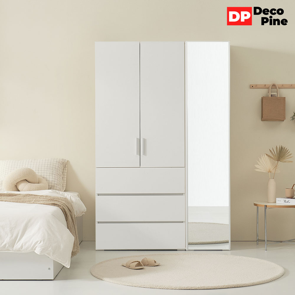 데코파인 루스 1200 F세트 옷장 3단 전신거울 수납 서랍형 