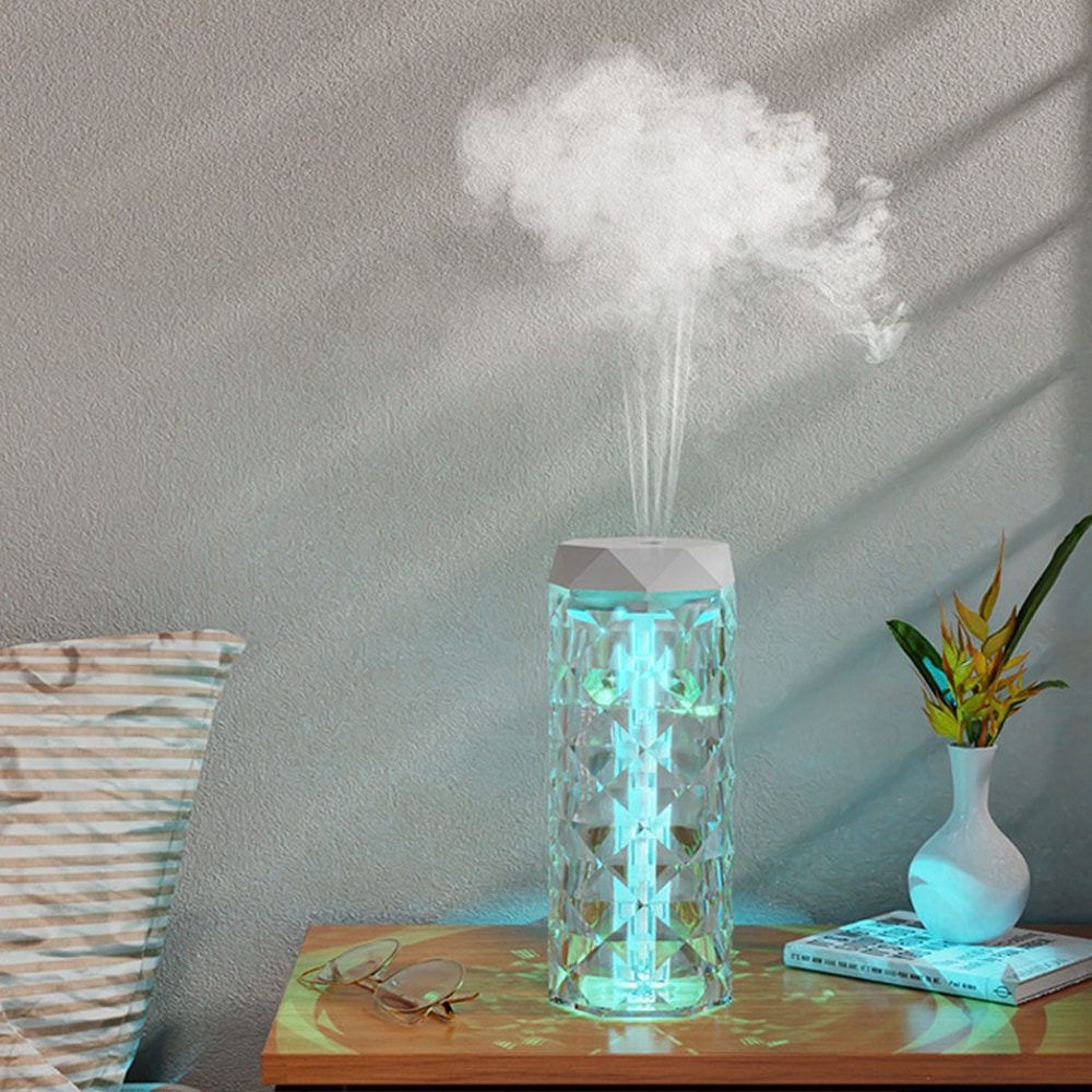 에이치케이셀 제니 크리스탈 무드조명 미니 원통 가습기