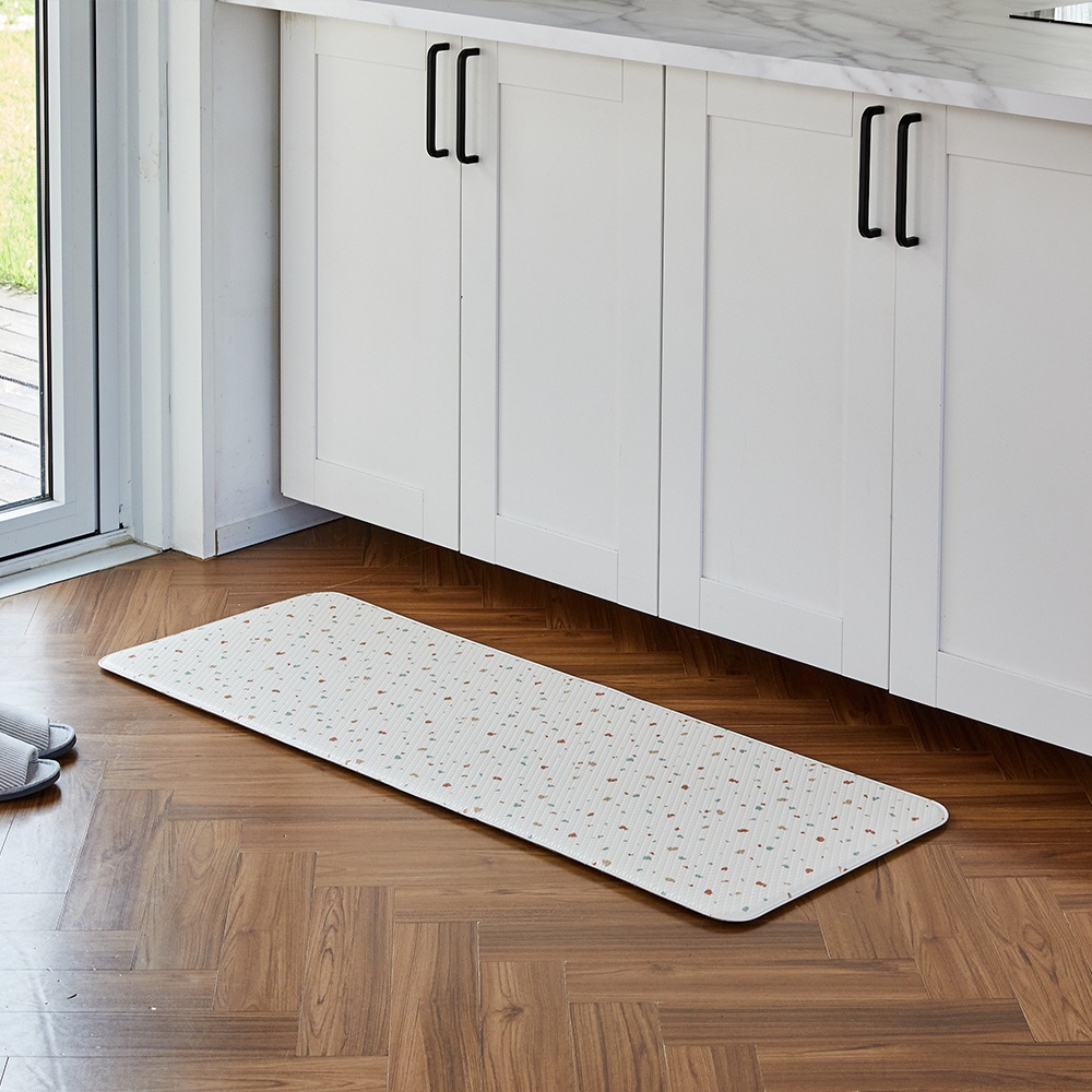 모던하우스 체크테라조 양면PVC 주방매트M 120x44x1.4 