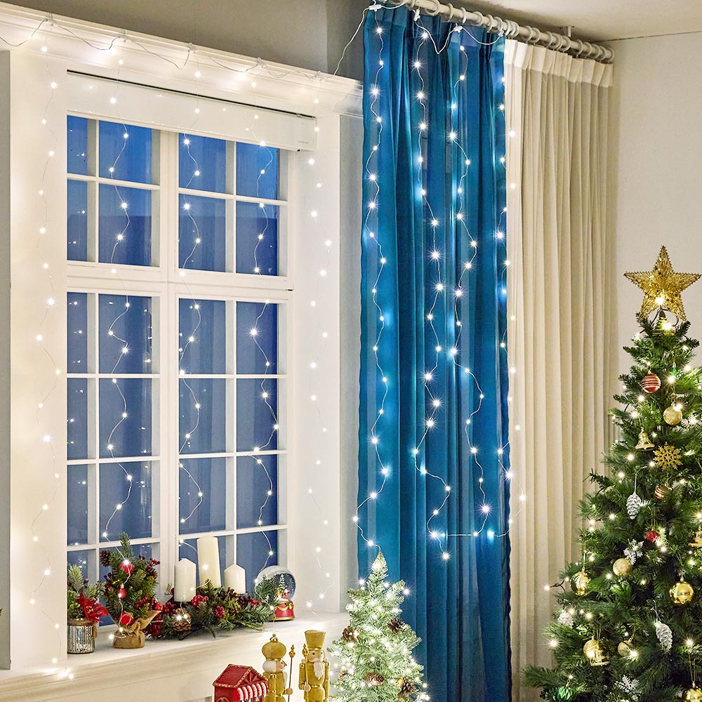 [신상품] 모던하우스 커튼형 와이어전구 200구 웜화이트