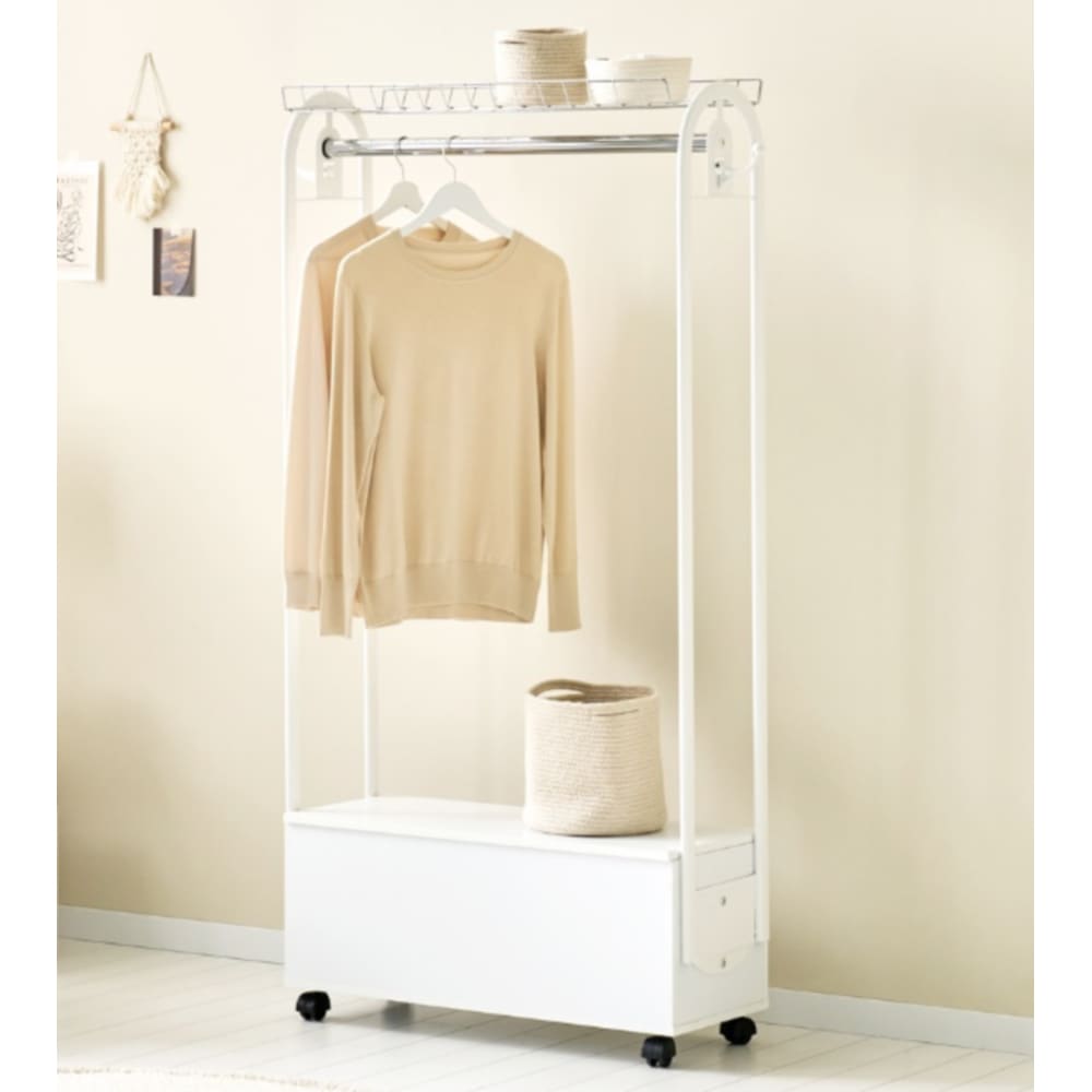 [신상품] 아이비가구 원룸 자취방 무빙 하부 수납장 모던 오픈형 행거 800 미니멀 옷 옷방 매장